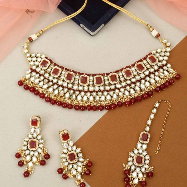 Yashika Ruby Kundan Choker Necklace Set