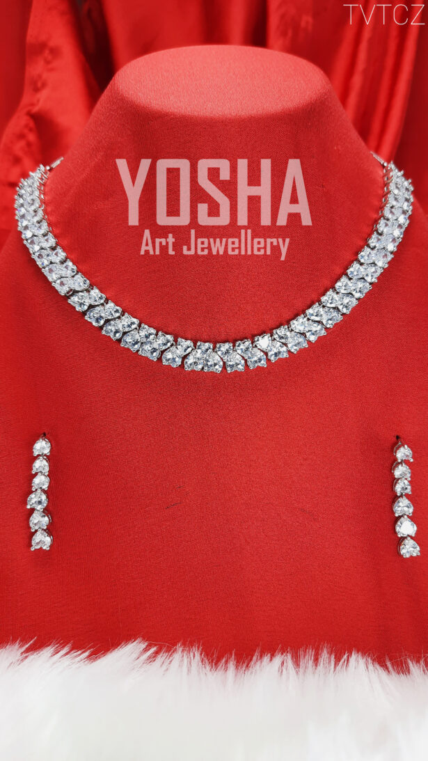 Buy Amelia Silver American Diamond Necklace NK00035