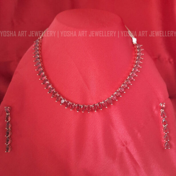 Buy Ella Ruby Rose Gold AD Necklace NK0152