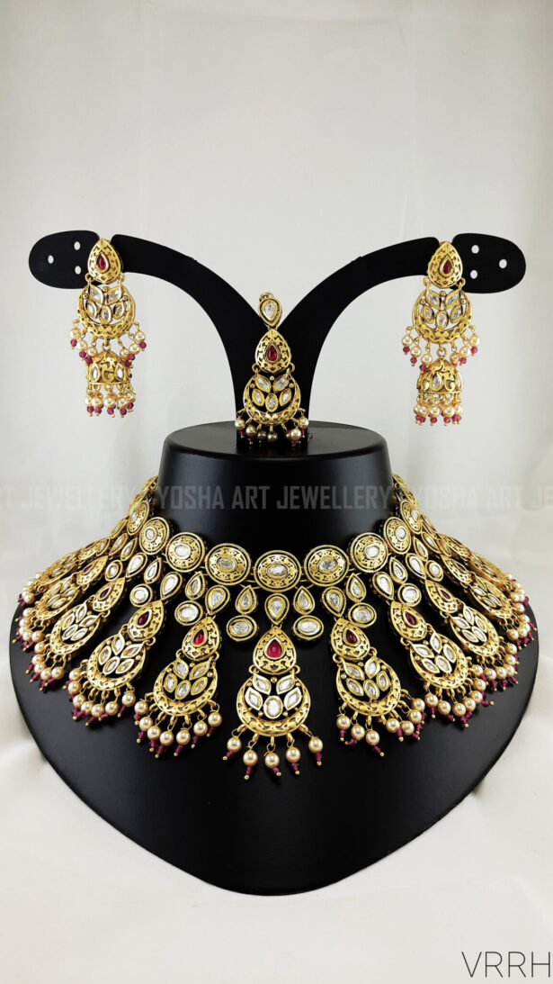 Buy Roop Ruby Golden Real Kundan Necklace NK00112