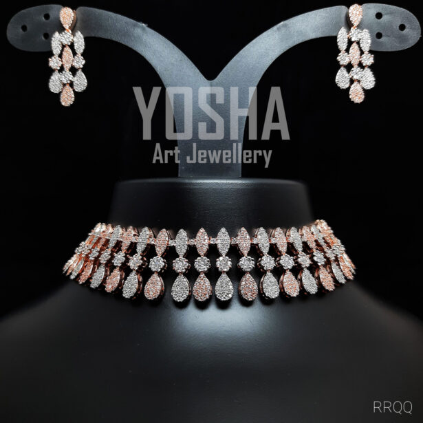 Buy Tania Silver American Diamond Necklace NK00019