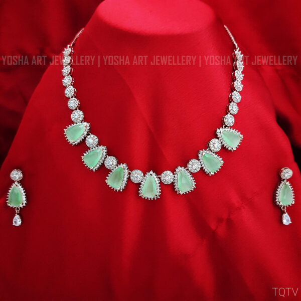 Buy Aisha Mint Green AD Necklace NK0132