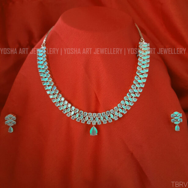 Buy Nora Mint Green AD Necklace NK00126