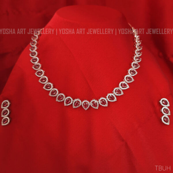 Buy Zoe Ruby American Diamond Necklace NK0150