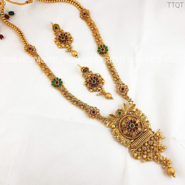 Buy Aastha Matte Gold Long Necklace NK0217