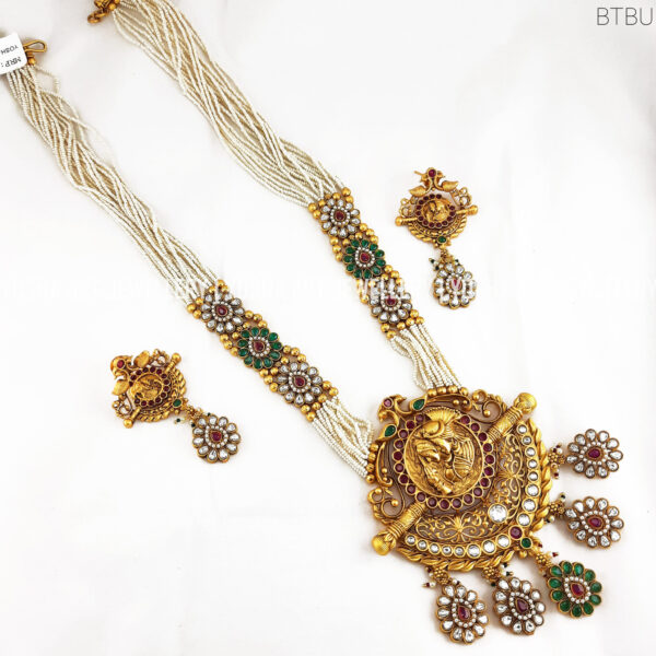 Buy Raja Rani Matte Gold Necklace NK0230