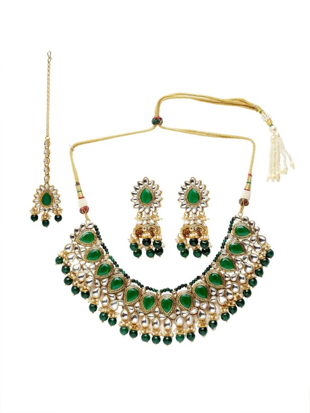 Buy Paaneri Green Kundan Necklace