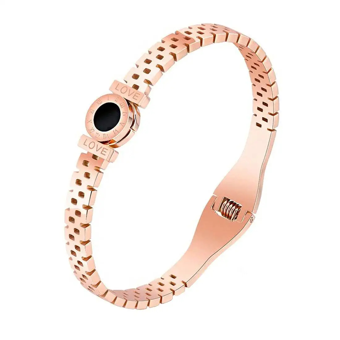 Women's Ultra Strength Magnetic Therapy Bracelet Rose Gold Titanium