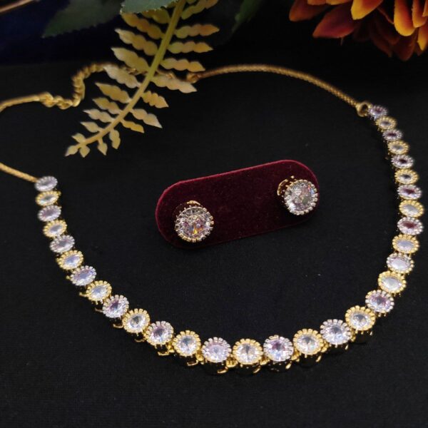 Buy Gold Plated Solitaire AD Necklace